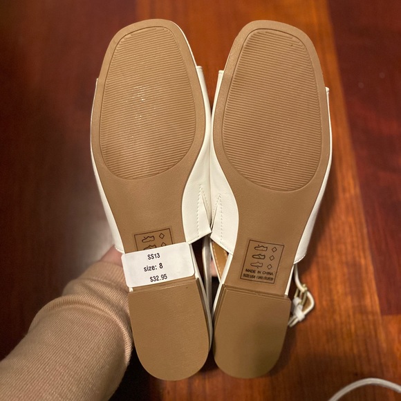 Qupid Slide On Sandals in White - Picture 4 of 4